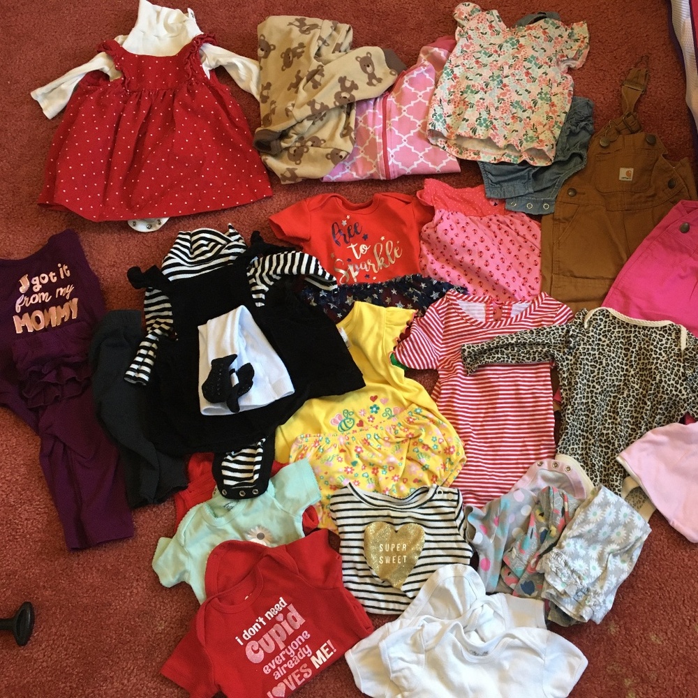lot of baby girl 6 month clothes